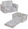 BEJOY Kindersofa Aufklappen 2 in 1 Schlafsofa, Kindersessel, Flanell Kinder Couch Ausklappbar Kinder Sofa für Kinderzimmer Kindertags- und Geburtstagsgeschenk für Mädchen und Jungen - Grau mit Dinos