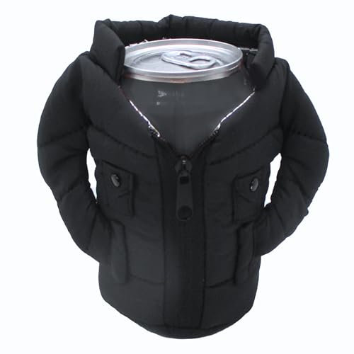 Gadgetime USA Dosenkühlweste – isolierter Getränkekühler – Dosenabdeckung – wiederverwendbare Dosenjacke mit Reißverschluss – Baumwollhülle für Getränke und Bier – lustiges Geschenk für Freunde und