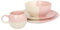 Nicola Spring 16pc Stoneware Dinner Set - Dusty Pink - 4-Person Dining Set Kitchen Ceramic Two Tone Dinnerware Crockery Plates, Coffee Tea Mugs and Bowls Set for Starters, Sides, Mains, Dessert