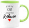 quotedazur - Mug Cadeau Boss Patronne - Je Suis Une Chef Avec Option Râleuse - Tasse Cadeau Chef Femme - Vert/Céramique