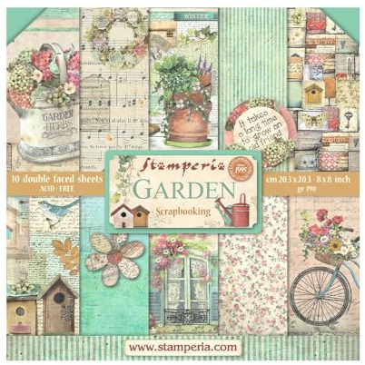 Scrapbooking Small Pad 10 sheets cm 20,3X20,3 (8X8) - Garden