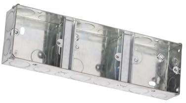 Generic 1G + 1G + 1G 35mm 3 gang Metal back box Galvanised Steel Installation Boxes 35mm 1G + 1G + 1G Metal Single Pattress Box 35mm 1G + 1G + 1G Back box Metal - 1 PACK