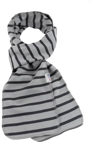 modAS Unisex Schal Bretonischer Kettelrandschal - Herrenschal Damenschal aus Baumwolle Größe 25 x 200 cm in Grau-Anthrazit
