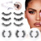 wiwoseo Magnetic Eyelashes Reusable Dual Magnetic Lashes without Eyeliner Natural Look Magnetic Eyelashes with Applicator Clear Band False Eyelashes No Glue Magnetic Lashes with Applicator 3 Pairs