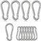 12 Stück Karabiner Set, 2 Größen (8 Stück 6x60mm + 4 Stück 8x80mm) Klein Karabinerhaken Belastbar bis 250kg, Karabinerhaken für Schlüsselanhänger, Camping, Hängematte, Hundeleine, Camping, Reisen