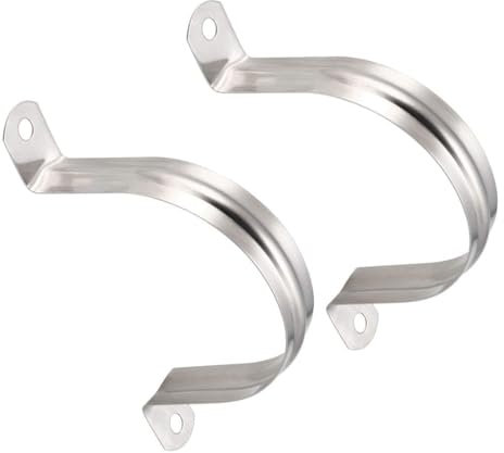 TOP-VIGOR 2Pcs 70mm(2.8) Rigid Pipe Strap, 2 Holes 304 Stainless Steel Tension Tube Clip Clamp for Fixing Tube Pipe Wire