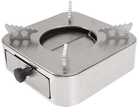 Hornillo de Alcohol de acero inoxidable y plata, diseño de una pieza, estructura de cajón, quemador de espíritu para senderismo en casa