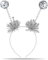 Hatstar Disco Kugel Haarreif in silber | Kopfschmuck mit 2 runden schwingenden Spiegel Kugeln | Alien Glitzer Disco Bälle | Accessoire zum Fasching & Karneval Kostüm | für Kinder, Damen & Herren
