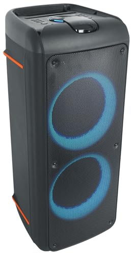 Rockville Rock Party 9 Tragbarer Bluetooth-Lautsprecher, Dual 8 Zoll, 1000W, Deep Bass, LED-Lichter, Gitarren-/Mikrofoneingänge, wiederaufladbar, Partys