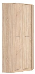 BLACK RED WHITE Eckkleiderschrank Nepo Plus 80x80 cm Sonoma Eiche ohne Spiegel beige Kratzfester Laminat 2 Türen Höhe 197 cm Breite&Tiefe 79,5 cm