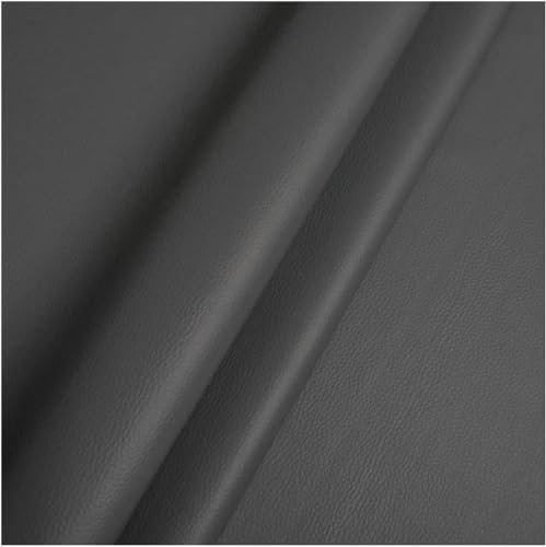 Fabreco - KUNSTLEDER Meterware (1 M x 140 cm) – Lederimitat in Lederoptik - Bezugsstoff Meterware für Möbelstoffe - Stoffe für Stühle Beziehen - Polsterstoff, Polsterbezug & Möbelstoff (Hellgrau)