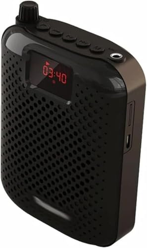 LwsCUiH Verstärker für Händler Verstärker Tragbarer Verstärker USB Aufladbarer Lehrverstärker Mit Kabel Headset Mikrofon Leichter Verstärker Lautsprecher Klarer Klang(Black)