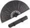 GORGECRAFT Hand Held Folding Fans Bamboo Rave Clack Fans Black Handheld Festival Glitter Holding Fan Foldable for Men Women Carnival Club Party Music Dancing Summer Outfits Accessories
