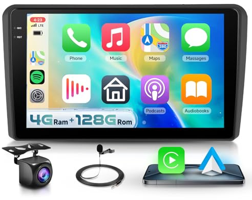 4G+128G Car Radio Stereo for Audi A3 S3 RS3 2008-2012, Hodozzy 9 1280P In-Cell Touchscreen Radio with Audio Filters DSP/32EQ Wireless Carplay Android Auto Bluetooth 5.0 GPS Wifi SWC Backup Camera
