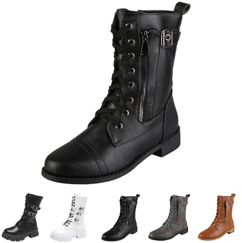 Stivali Estivi Donna con Suola Antiscivolo Comodi Stivaletti Gotici Corti con Lacci Stivale Biker Autunno Invernali Scarpe Fashion Stivali Estivi Donna Traforati