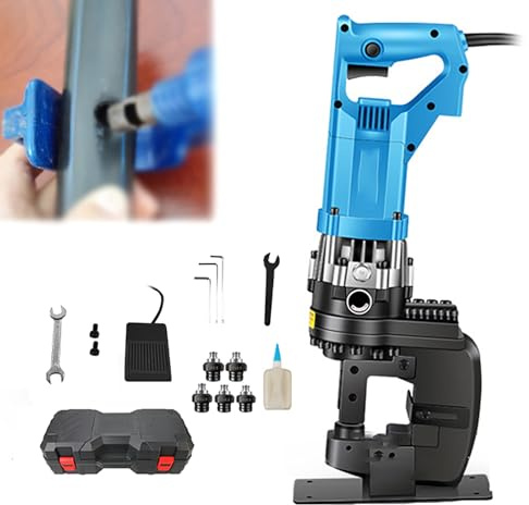 Electric Hydraulic Hole Puncher Tool Set, 1800W Portable Drilling Machine for Angle Steel with Φ8.5, 10.5, 12.5, 14.5, 20.5mm Molds for Steel, Iron, Aluminum, Copper