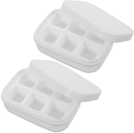 HOLIDYOYO 2pcs Press Mold Ice Cube Tray Ice Container Be Storage Bin for Freezer for Freezer Portable White