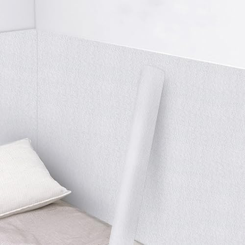 Koncey Wandkissen-Isoliertapete Selbstklebend, 3D-Wandaufkleber Tapetenrollen, Wand Wandschutz, Wasserfest Schallschutz, Dämmtapete DIY Zuschneidbar(Weiß,50 x 280 CM)