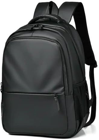 Fryloo Rucksack Minimalistischer wasserdichter Sport- und Wanderrucksack, geeignet für 15,6-Zoll-Laptops, Schultasche für Männer, Studenten, Jugendliche-Black