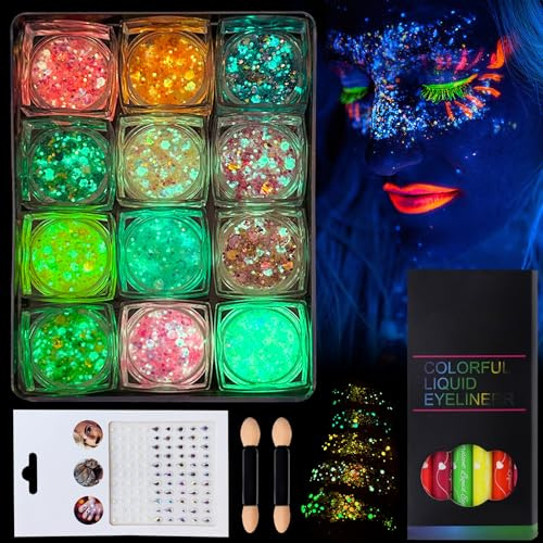 Purpurina Cara,Brillos Corporales,Luminosas Brillos,Brillantini Viso Corpo Capelli,Brillante Decoración,para Uñas,Sombra De Ojos,Festival Purpurina,Cara Maquillaje