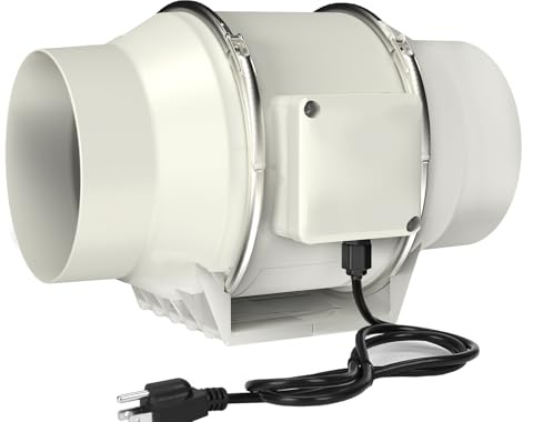 FASDUNT Inline Extractor Fan - 100mm Bathroom Fan for Moisture & Odour Removal, 4 Inch Duct Fan for Kitchen & Grow Tent Ventilation, Ultra Quiet