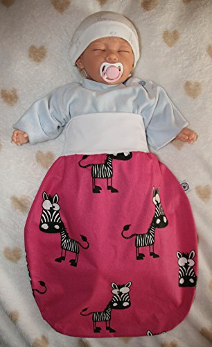 Schlafsack mit niedlichen Tiermotiven Zebra/pink (9-12 Monate)