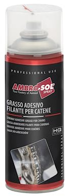 Ambro-Sol – högpresterande kedjespray lim G012, motorcykel kedjespray, 400 ml kedjesprayfett, oändligt återvinningsbart motorkedjefett tillverkat av 100 % vitplåt – mörkbrun