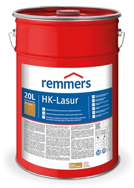 Remmers HK-Lasur 3in1 eiche rustikal, 20 Liter, Holzlasur aussen, 3facher Holzschutz mit Imprägnierung + Grundierung + Lasur, Feuchtigkeit- und UV-Schutz