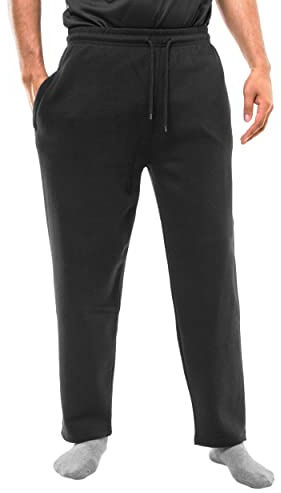 GA COMMUNICATIONS Men’s Exercise Jogging Sweat Pants Open Hem Lightweight Casual Drawstring Brushed Fleece Elasticated Waist Bottoms Gym Trousers Plus Size.