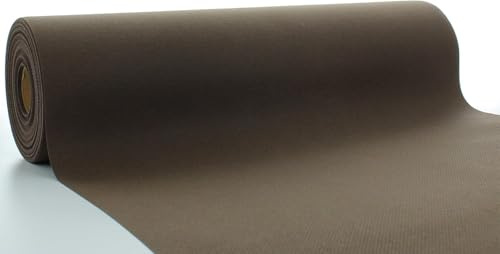 Sovie HOME Tischläufer in BRAUN aus Linclass Airlaid, 40 cm x 4,80 m, 1 Stück, perforiert alle 30 cm, festlich, elegant, Einweg, Dekoration, Party