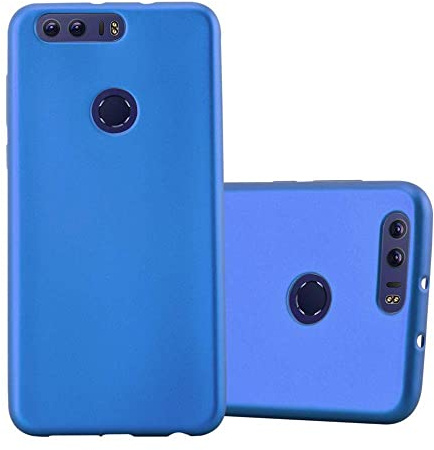 Cadorabo Hülle kompatibel mit Honor 8/8 Premium Schutzhülle TPU Silikon Case Metallic Design Slim Kratzfest Weiche Gummi mit Rundumschutz Case Hülle für Honor 8/8 Premium in Blau