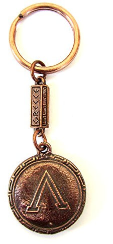 IconsGr Schlüsselring mit antikem griechischem Zamak, Spartanisches Schild, Leonidas, Kupferfarben (C3), bronze, M
