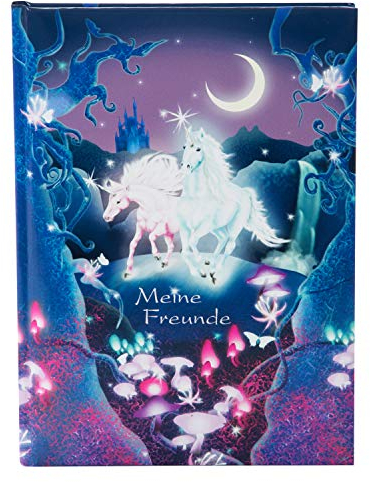 goldbuch 43579 Freundebuch Unicorn, Freundschaftsbuch DIN A5 mit 88 illustrierte Seiten, für Kita, Hort und Grundschule, für Beste Freunde in der Schulzeit, Kunstdruck, Lila, 70 Mm