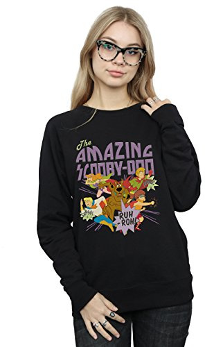Absolute Cult Scooby Doo Women's The Amazing Scooby Sweatshirt Black X-Large