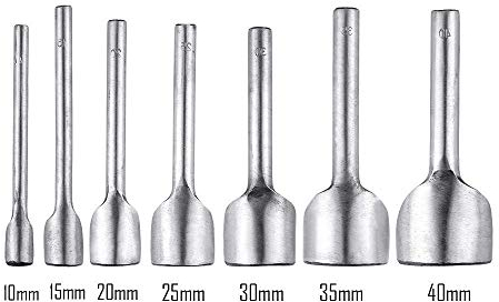 7 STÜCKE Leder Halbrund Cutter Punch Leder End Punch für DIY Handwerk Handarbeit, 0,2-1,57 zoll Leder Handwerk Werkzeuge Halbrund Cutter Punch für Crafting Strap Gürtel, Brieftasche und Tasche,