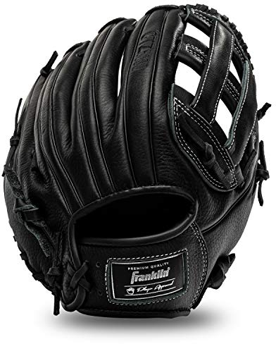 Franklin Sports Baseball Fielding Glove - Men's Adult and Youth Baseball Glove - CTZ5000 Black Cowhide Outfield Glove - 12.5 H-Web for Outfielders