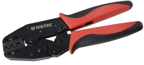 WETEC Presszange, für unisolierte Kabelschuhe, 0,5-6,0 mm², ohne Positionierhilfe (Crimpzange Ratschen-Crimpzange) Pressform: Rollpressung (Crimpung), einstellbare Sperrvorrichtung