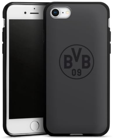 Silikon Hülle kompatibel mit Apple iPhone SE (2020) Case schwarz Handyhülle Borussia Dortmund Logo BVB