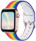 Ouwegaga Compatible con Apple Watch Correa 42mm 44mm 45mm 49mm, Correa de Deportiva de Silicona Suave Compatible con iWatch Ultra Series 8/7/6/5/4/3/2/1/SE, 42mm/44mm/45mm/49mm S/M Arco Iris