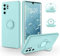 SouliGo Huawei P30 Pro Hülle, Huawei P30 Pro Handyhülle Silikon Gel Slim Case Cover mit Ring Halter Ständer stabil Kratzfest Hülle für Huawei P30 Pro/Huawei P30 Pro New Edition Hellblau