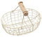 prasku Panier à Pain en Fer Rétro Panier de Rangement en Métal Conteneur de Fruits avec Décor de Poignée - Beige