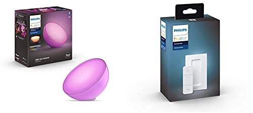 Philips Hue Go 2.0 White and Colour Ambiance Hue Go 2.0 Smart Portable Light with Bluetooth, with Hue Dimmer Switch, Compatible with Alexa and Google Assistant [Energy Class A++]