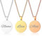 Personalisierter Rundkette mit Wunschgravur - Damen-Kette Namenskette mit Name oder Buchstaben Halskette Amulett in Rund-form Plättchen - Initialen Edelstahl Gravur Kette Runder Anhänger Silber