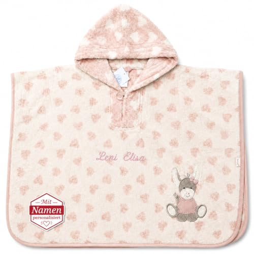 my-mosaik Sterntaler Baby-und Kinder Badeponcho 100% Baumwolle mit Namen bestickt/Personalisiert