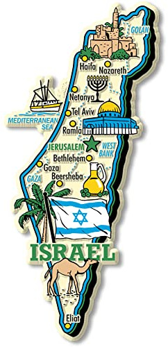 Israel Jumbo Country Map Magnet by Classic Magnets, 3D Rubber Vintage-Style Collectible Souvenirs and Gifts Made in the USA