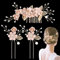 2pcs Mariée Épingles Pince à Cheveux Mariage Perle Cristal forme U et 1pcs Peigne à Cheveux Mariée Fleurs Rose Broches à Cheveux Florales Accessoires deCoiffure pour Femmes et Filles