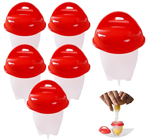 6 Pcs Egg Cooker, Silicone Non-stick Egg Boiler, No Shell Egg Cook Cups, Fast Poaching Egg for Breakfast