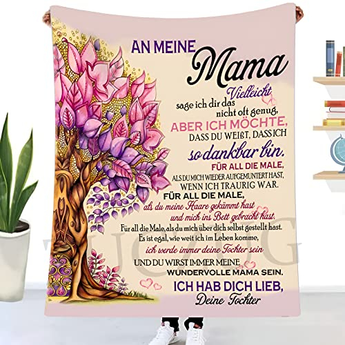 ZUCZUG Kuscheldecke Flauschige Personalisierte Geschenke Decke An Meine Mama, Tochter für Mutter Luftpost Positiv Ermutigen Decke(Deutsch), Super Weiche Flanelldecke Wohndecke Schlafdecke