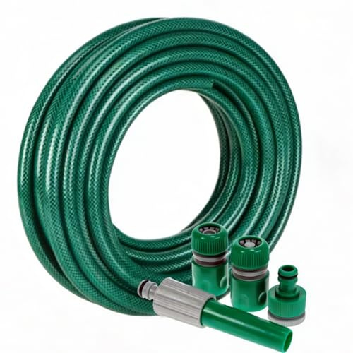 MantraRaj Reinforced Flexible Pressure Washer PVC Hose Pipe Watering Spray Gardening Gun Hosepipe Reel Plants for Home, Garden, Patio & Car Cleaning Outdoor (150FT)