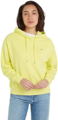 Tommy Hilfiger Sweat à Capuche Femme Flag on Chest avec Capuche, Jaune (Yellow Tulip), M